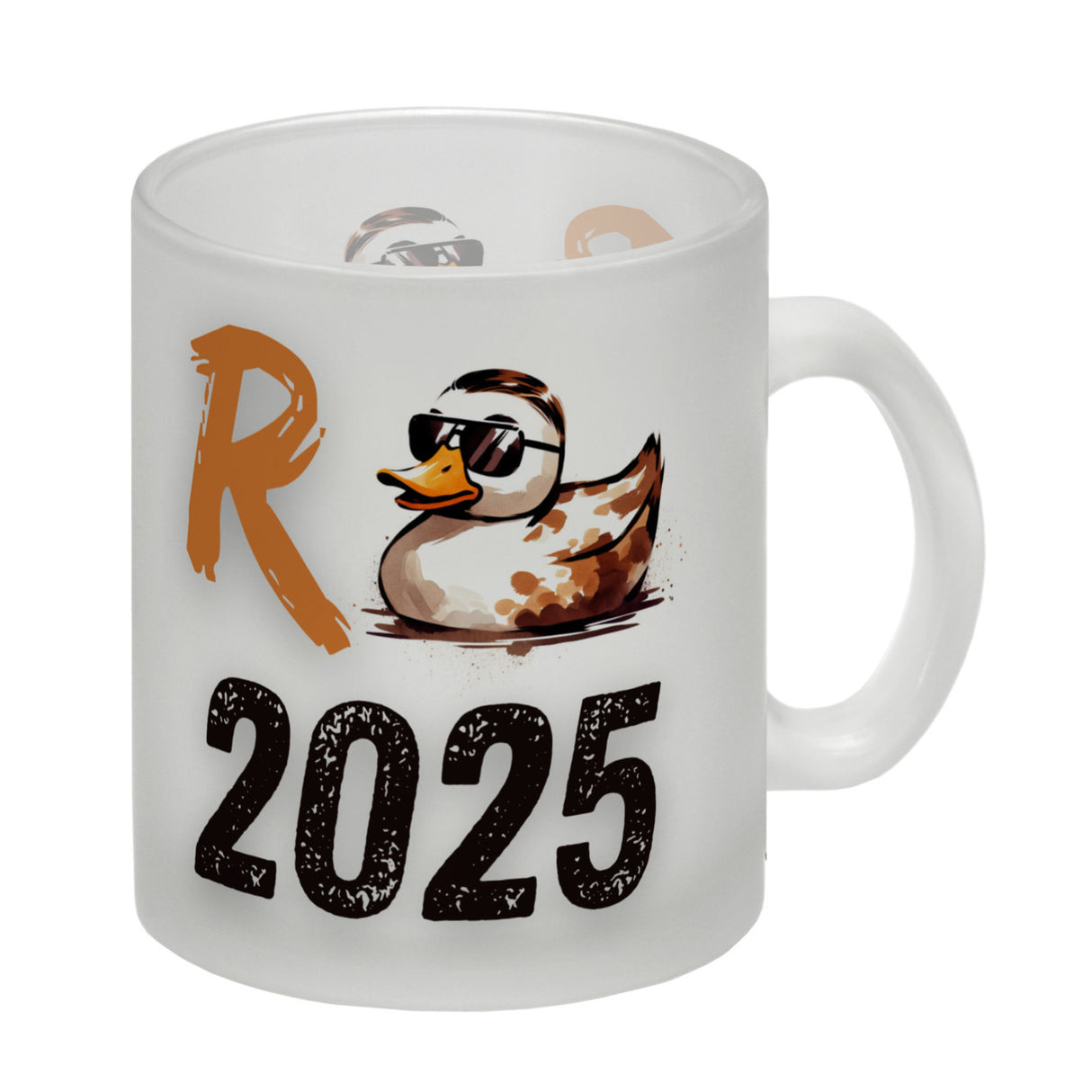 Ente mit Sonnenbrille Kaffeebecher mit Spruch Rente 2025