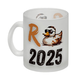 Ente mit Sonnenbrille Kaffeebecher mit Spruch Rente 2025
