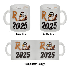Ente mit Sonnenbrille Kaffeebecher mit Spruch Rente 2025