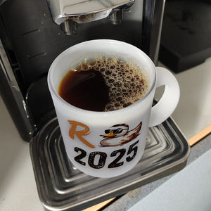 Ente mit Sonnenbrille Kaffeebecher mit Spruch Rente 2025