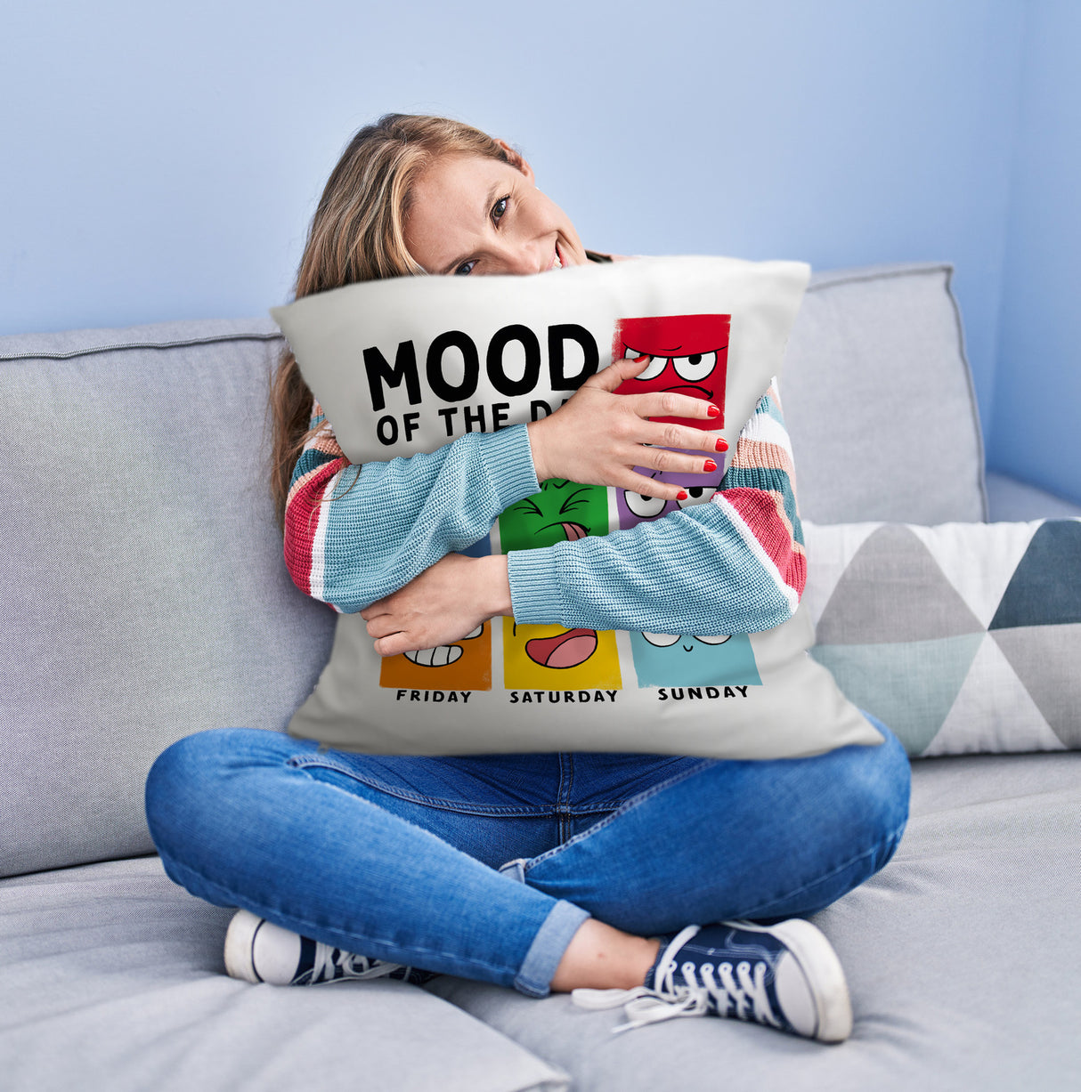 Emotionen Kissen mit Spruch Mood of the Day