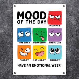 Emotionen Metallschild in 15x20 cm mit Spruch Mood of the Day