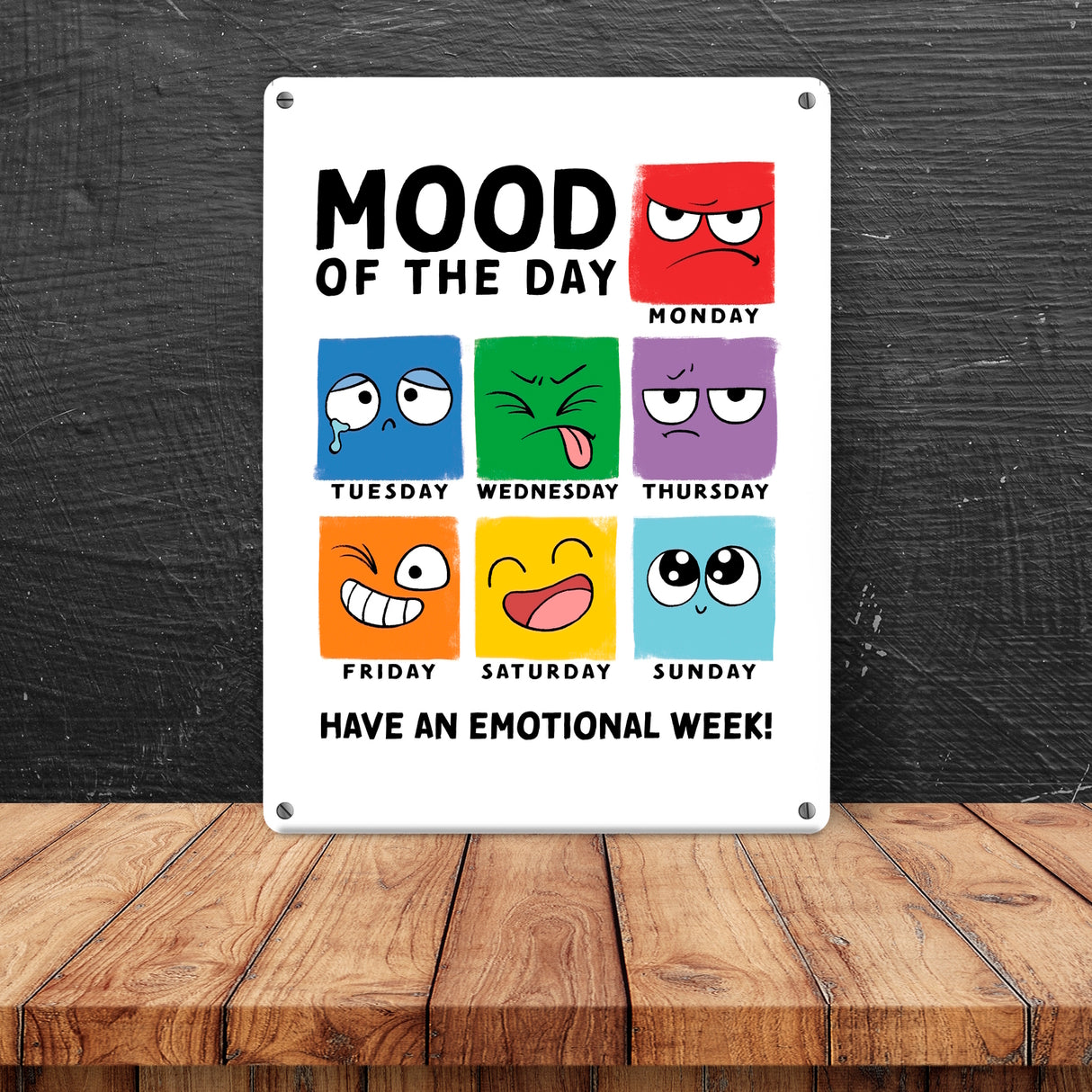 Emotionen Metallschild in 15x20 cm mit Spruch Mood of the Day