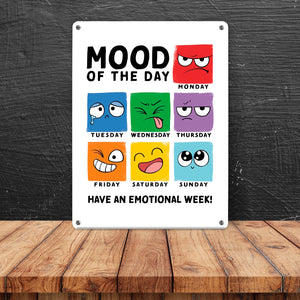 Emotionen Metallschild in 15x20 cm mit Spruch Mood of the Day