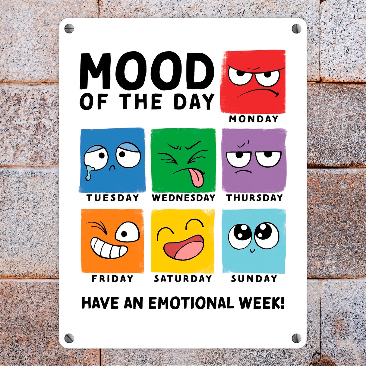 Emotionen Metallschild in 15x20 cm mit Spruch Mood of the Day