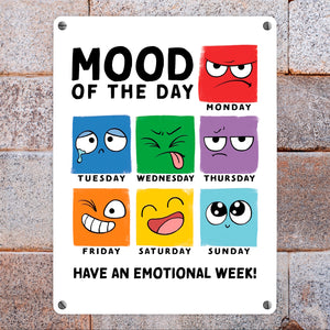 Emotionen Metallschild in 15x20 cm mit Spruch Mood of the Day