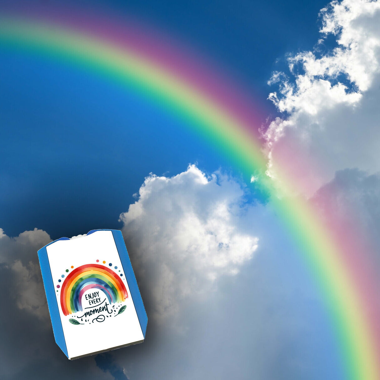 Regenbogen Parkscheibe mit Spruch Enjoy every moment