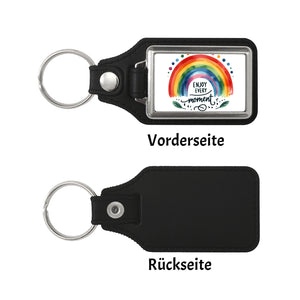 Regenbogen Schlüsselanhänger mit Spruch Enjoy every moment