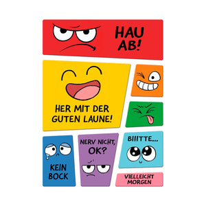 Emotionen Magnet Set mit Sprüchen Her mit der guten Laune
