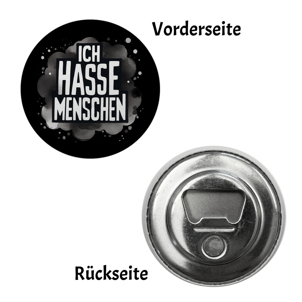 Ich hasse Menschen Magnet rund