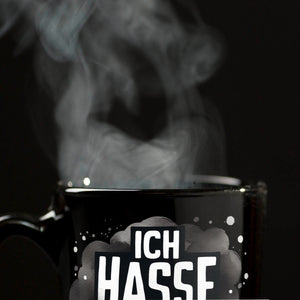 Ich hasse Menschen Tasse in Schwarz
