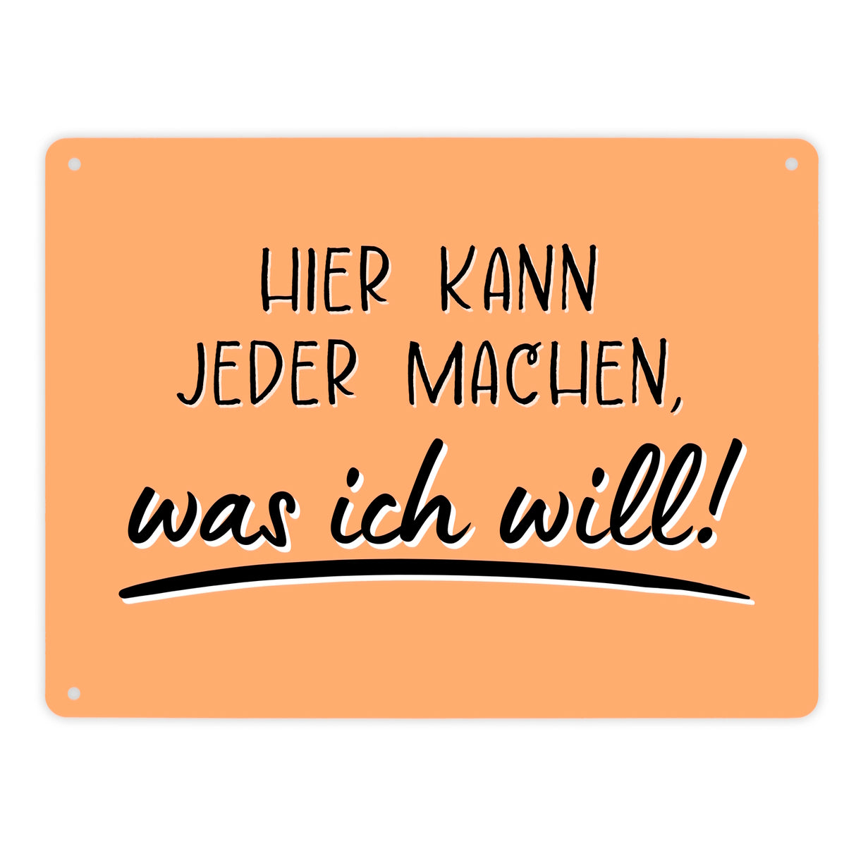 Meine Regeln Metallschild in 15x20 cm mit Spruch Hier kann jeder machen, was ich will
