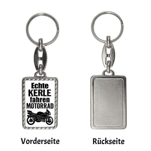Motorrad Schlüsselanhänger mit Spruch Echte Kerle fahren Motorrad