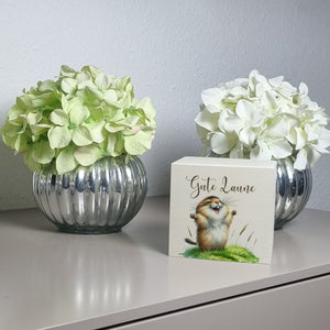 jubelnder Lemming Spardose mit Spruch Gute Laune