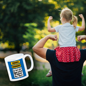Der beste Papa der Welt Kaffeebecher mit Spruch im Baumarkt und Zuhause