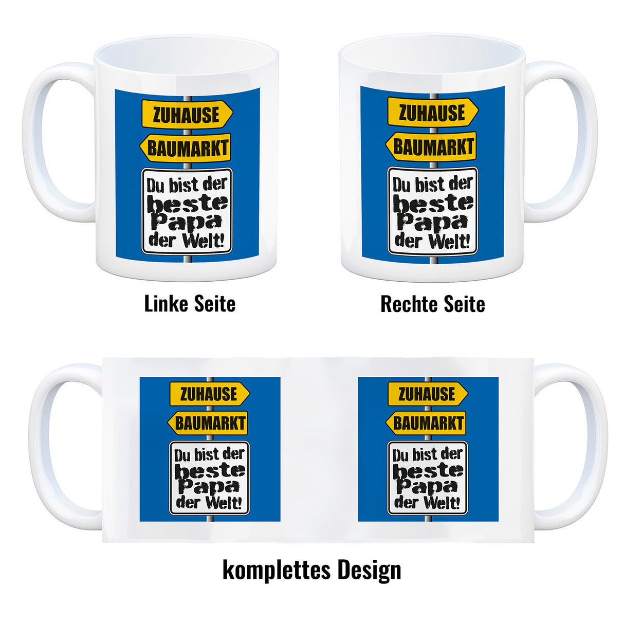 Der beste Papa der Welt Kaffeebecher mit Spruch im Baumarkt und Zuhause