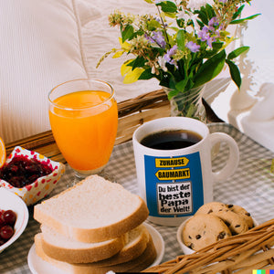 Der beste Papa der Welt Kaffeebecher mit Spruch im Baumarkt und Zuhause