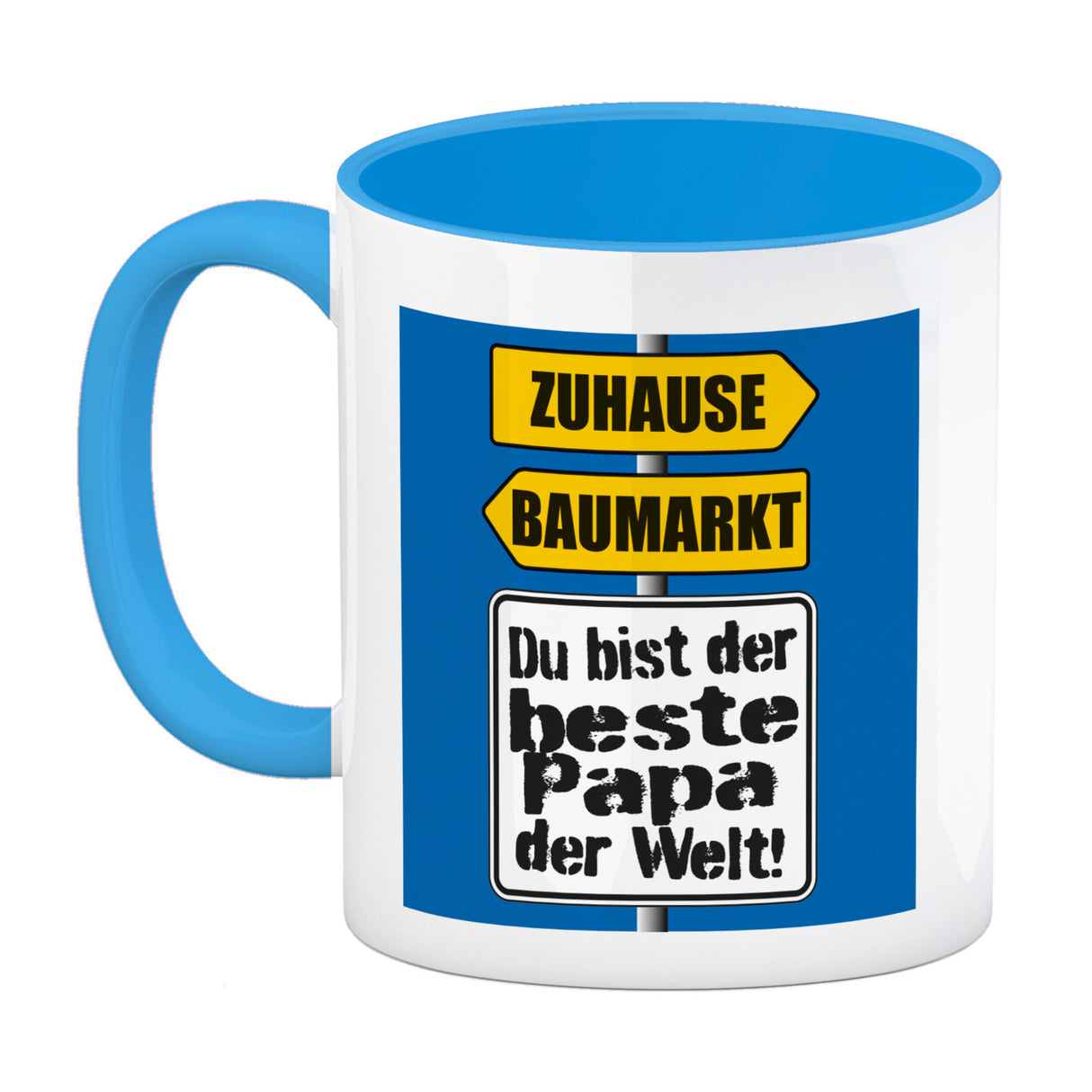 Der beste Papa der Welt Kaffeebecher mit Spruch im Baumarkt und Zuhause