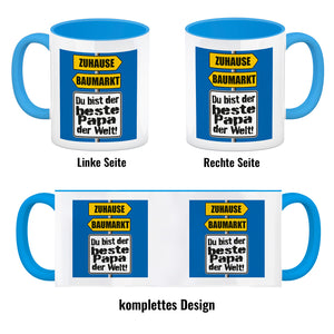 Der beste Papa der Welt Kaffeebecher mit Spruch im Baumarkt und Zuhause