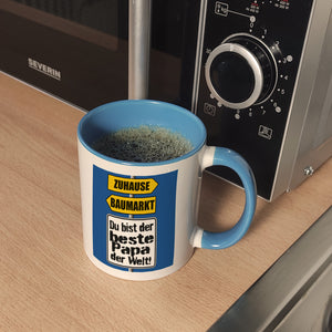 Der beste Papa der Welt Kaffeebecher mit Spruch im Baumarkt und Zuhause