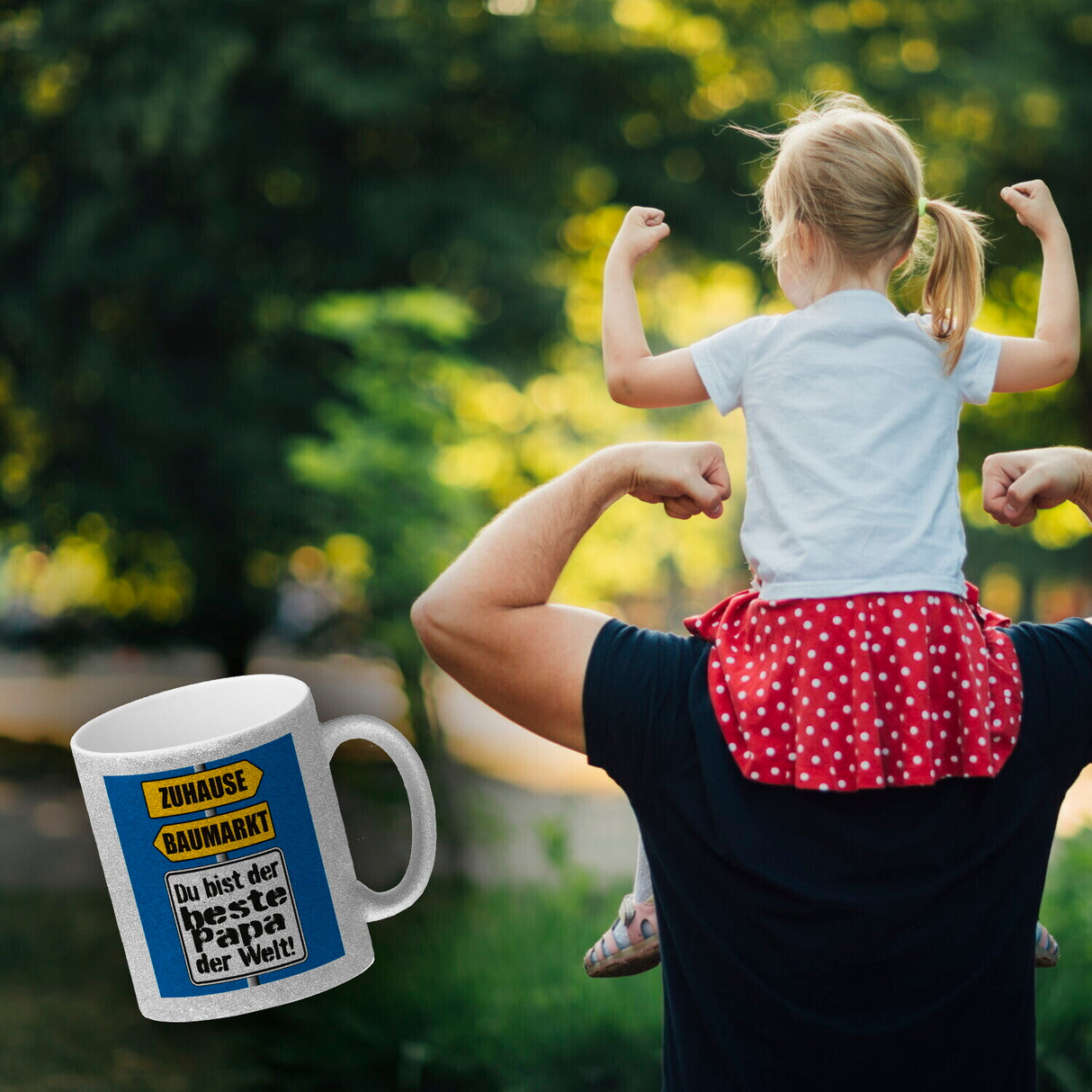 Der beste Papa der Welt Kaffeebecher mit Spruch im Baumarkt und Zuhause