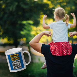 Der beste Papa der Welt Kaffeebecher mit Spruch im Baumarkt und Zuhause