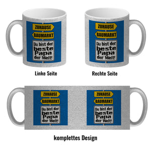 Der beste Papa der Welt Kaffeebecher mit Spruch im Baumarkt und Zuhause