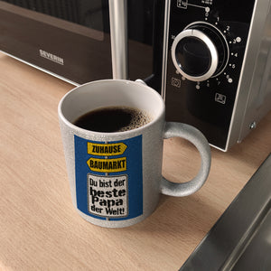 Der beste Papa der Welt Kaffeebecher mit Spruch im Baumarkt und Zuhause