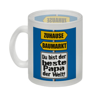 Der beste Papa der Welt Kaffeebecher mit Spruch im Baumarkt und Zuhause