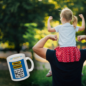 Der beste Papa der Welt Kaffeebecher mit Spruch im Baumarkt und Zuhause