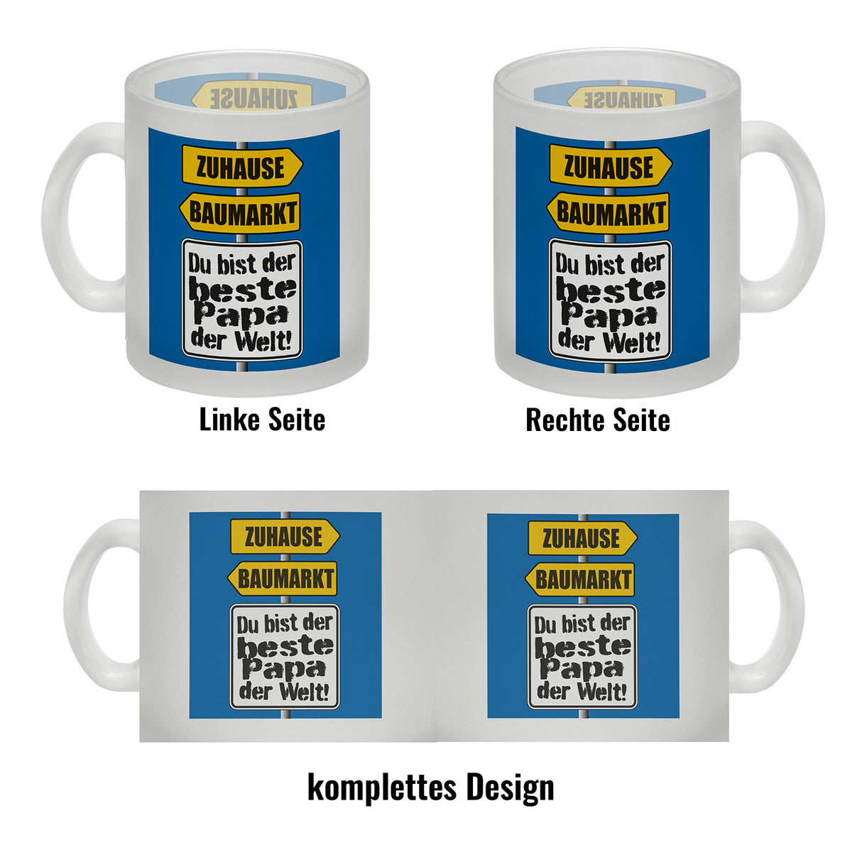 Der beste Papa der Welt Kaffeebecher mit Spruch im Baumarkt und Zuhause