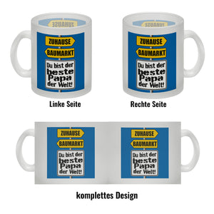 Der beste Papa der Welt Kaffeebecher mit Spruch im Baumarkt und Zuhause