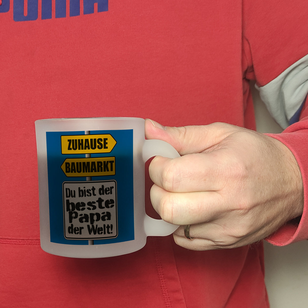 Der beste Papa der Welt Kaffeebecher mit Spruch im Baumarkt und Zuhause