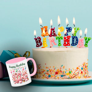Schweine Party Kaffeebecher mit Spruch Happy Birthday