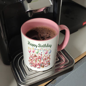 Schweine Party Kaffeebecher mit Spruch Happy Birthday