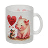 Schwein mit Maus und Herz Kaffeebecher mit Spruch Schön dass es dich gibt