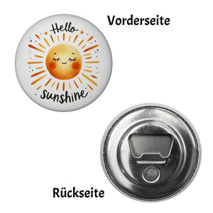 Sonne Freundschaft Magnet rund mit Spruch Hello sunshine