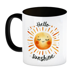 Sonne Freundschaft Kaffeebecher mit Spruch Hello sunshine