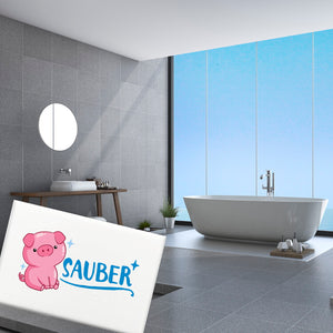 Schwein Souvenir Magnet eckig mit Spruch Sauber