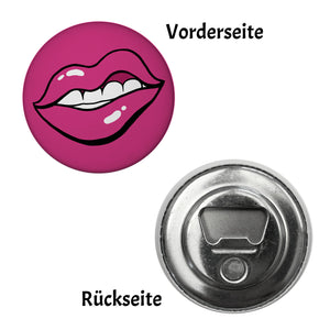 Kussmund Retro Magnet rund