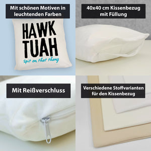 Hawk Tuah Kissen mit Spruch Spit on that thang