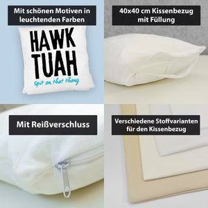 Hawk Tuah Kissen mit Spruch Spit on that thang