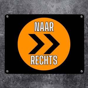 Holland Fangesang Richtungsschild Metallschild in 15x20 cm mit Spruch Naar rechts