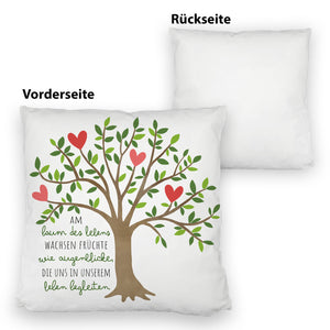 Lebensbaum Kissen mit Spruch Am Baum des Lebens wachsen Augenblicke