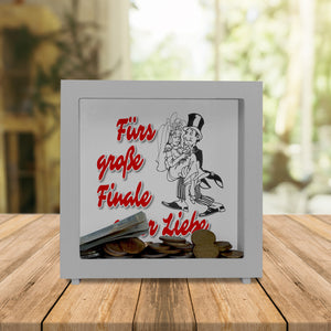 Ehepaar Spardose mit Spruch Fürs große Finale eurer Liebe
