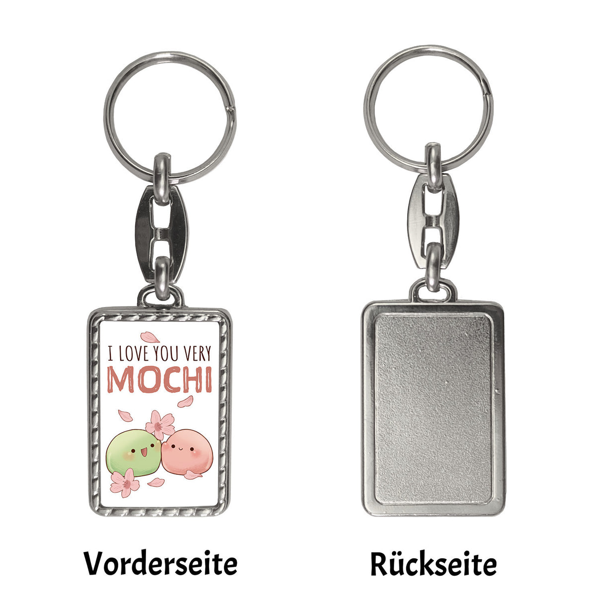 Mochi Paar Schlüsselanhänger mit Spruch I love you very Mochi