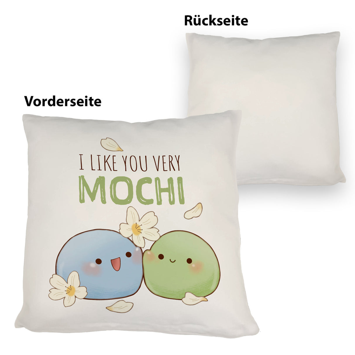 Mochi Freunde Kissen mit Spruch I like you very Mochi