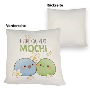 Mochi Freunde Kissen mit Spruch I like you very Mochi