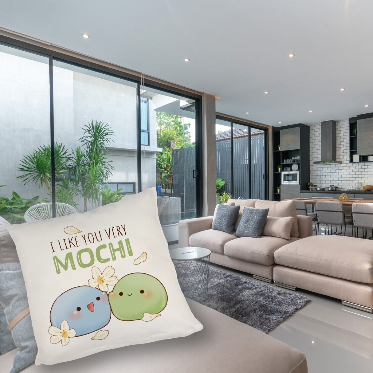 Mochi Freunde Kissen mit Spruch I like you very Mochi