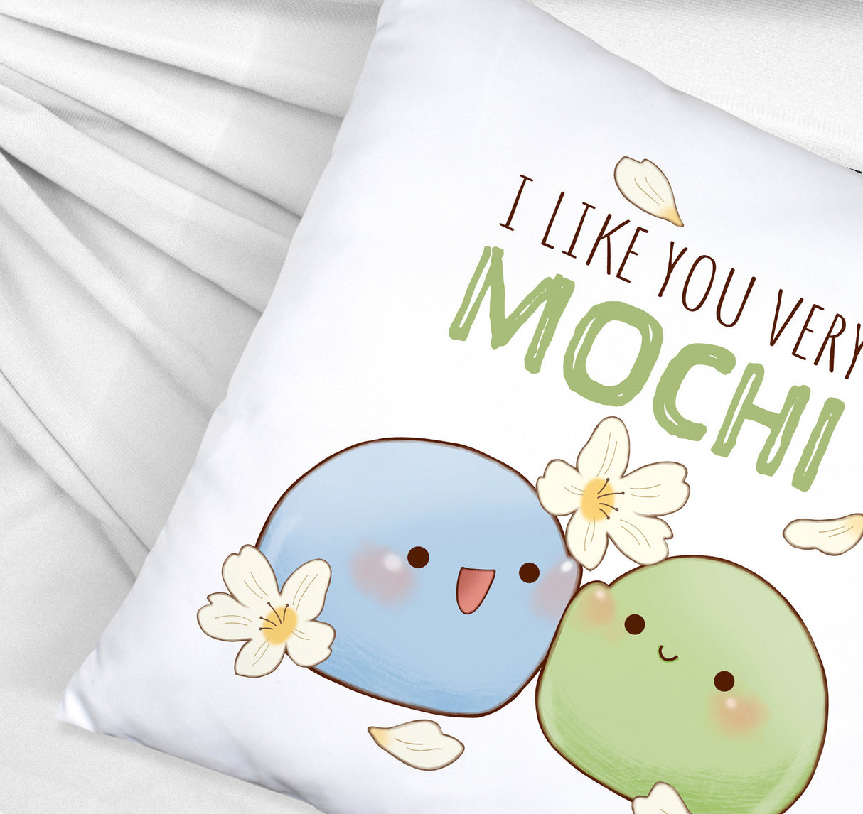 Mochi Freunde Kissen mit Spruch I like you very Mochi